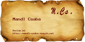 Mandl Csaba névjegykártya