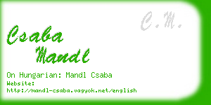 csaba mandl business card